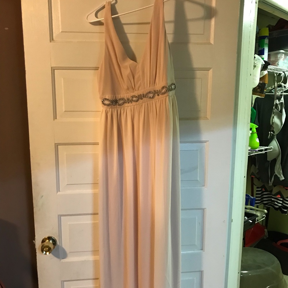 Blush floor length formal dress